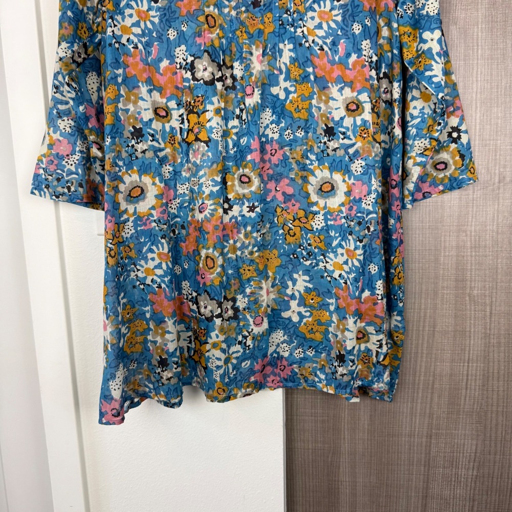 Natural Life Blue Floral Boho Mini Swim Cover Up In A Bag Tunic Size Medium - Picture 6 of 12